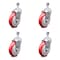 Service Caster 5 Inch Red Polyurethane Wheel Swivel 12mm Threaded Stem Caster Set SCC SCC-TS20S514-PPUB-RED-M1215-4 - alternate 1